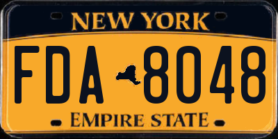 NY license plate FDA8048