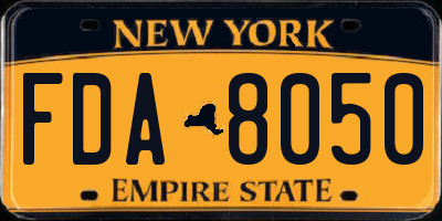 NY license plate FDA8050