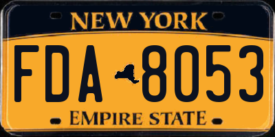 NY license plate FDA8053