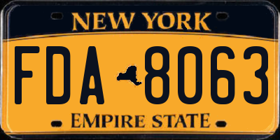 NY license plate FDA8063