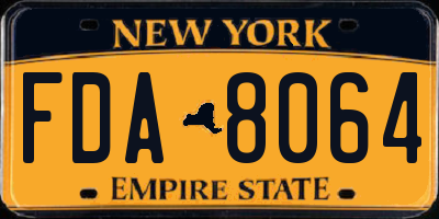 NY license plate FDA8064