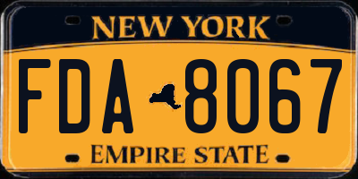 NY license plate FDA8067
