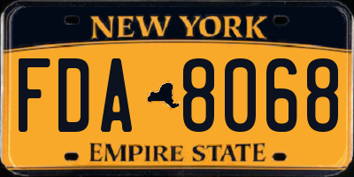 NY license plate FDA8068