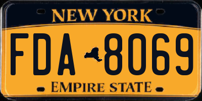 NY license plate FDA8069