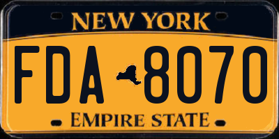 NY license plate FDA8070
