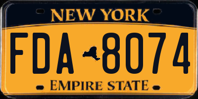 NY license plate FDA8074