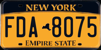 NY license plate FDA8075