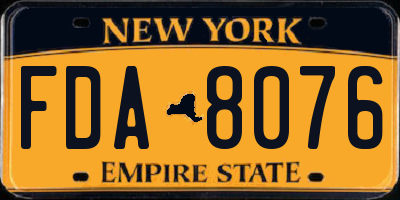 NY license plate FDA8076