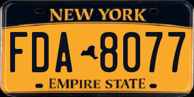 NY license plate FDA8077