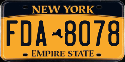 NY license plate FDA8078