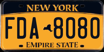 NY license plate FDA8080