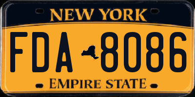 NY license plate FDA8086