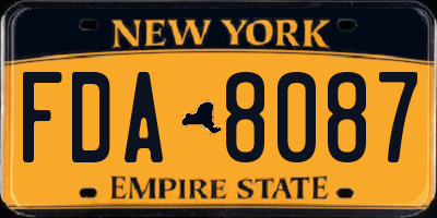 NY license plate FDA8087