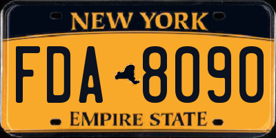 NY license plate FDA8090