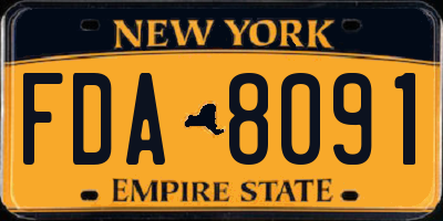 NY license plate FDA8091