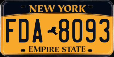 NY license plate FDA8093