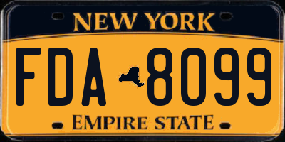 NY license plate FDA8099