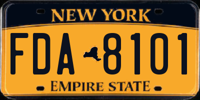 NY license plate FDA8101