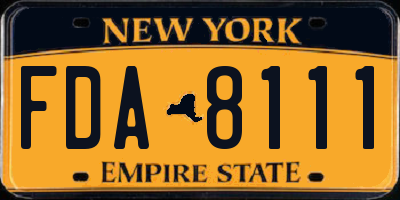NY license plate FDA8111