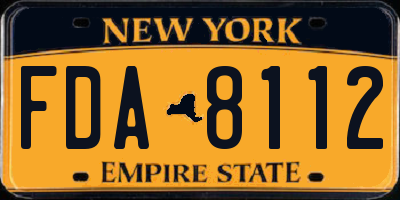 NY license plate FDA8112