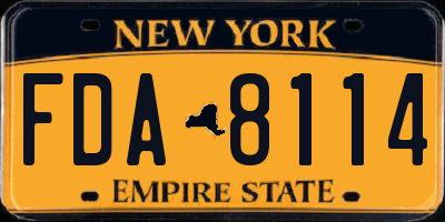 NY license plate FDA8114
