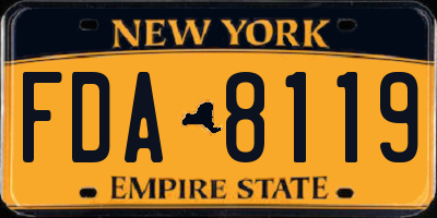 NY license plate FDA8119