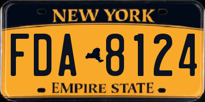 NY license plate FDA8124