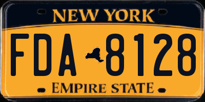 NY license plate FDA8128
