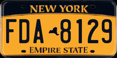 NY license plate FDA8129