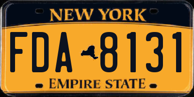 NY license plate FDA8131