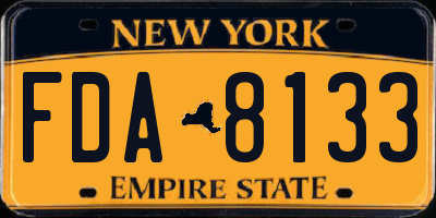NY license plate FDA8133