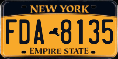 NY license plate FDA8135