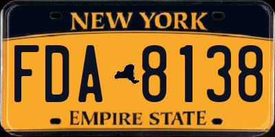 NY license plate FDA8138