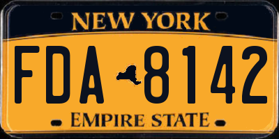NY license plate FDA8142