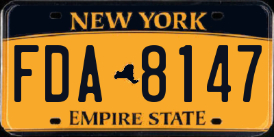 NY license plate FDA8147