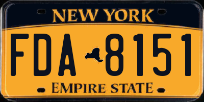 NY license plate FDA8151