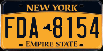NY license plate FDA8154