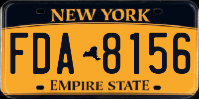 NY license plate FDA8156