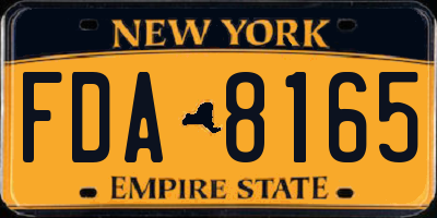 NY license plate FDA8165