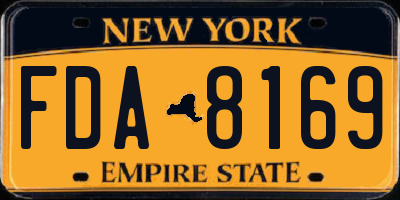 NY license plate FDA8169