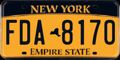 NY license plate FDA8170