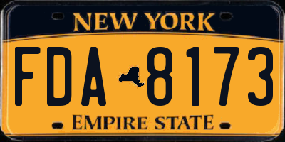 NY license plate FDA8173