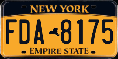 NY license plate FDA8175