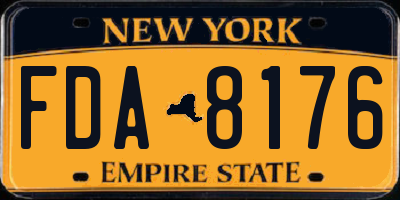NY license plate FDA8176