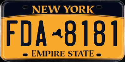 NY license plate FDA8181