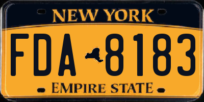 NY license plate FDA8183