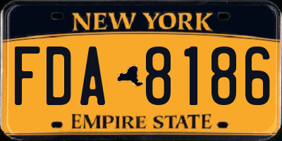 NY license plate FDA8186