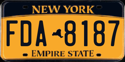 NY license plate FDA8187