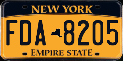 NY license plate FDA8205