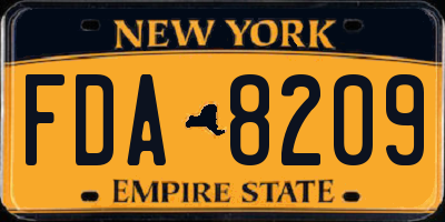 NY license plate FDA8209